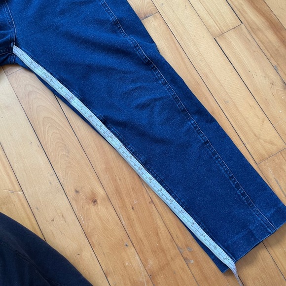 DIANE von FURSTENBERG Dark Wash Denim Capri Leggings Women's Size 8 Stretch - Picture 3 of 6